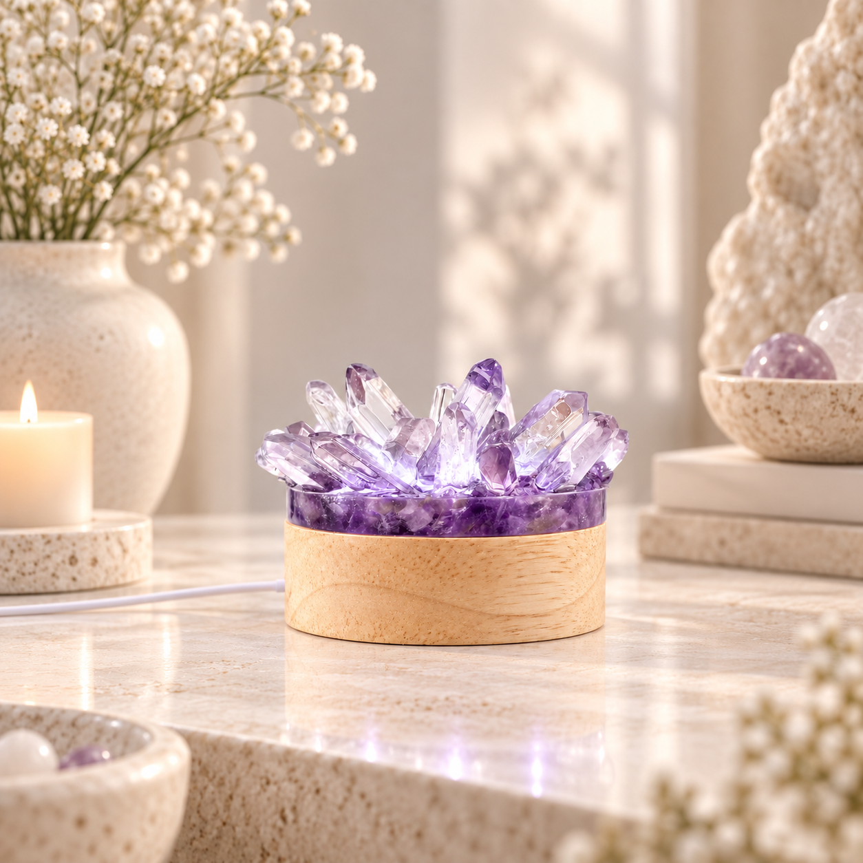 Amethyst Glow Crystal Lamp