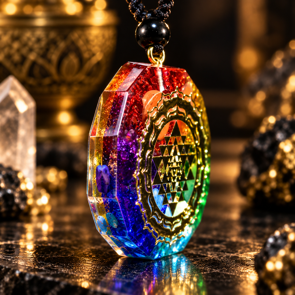 Seven-Chakra Sacred Geometry Pendant