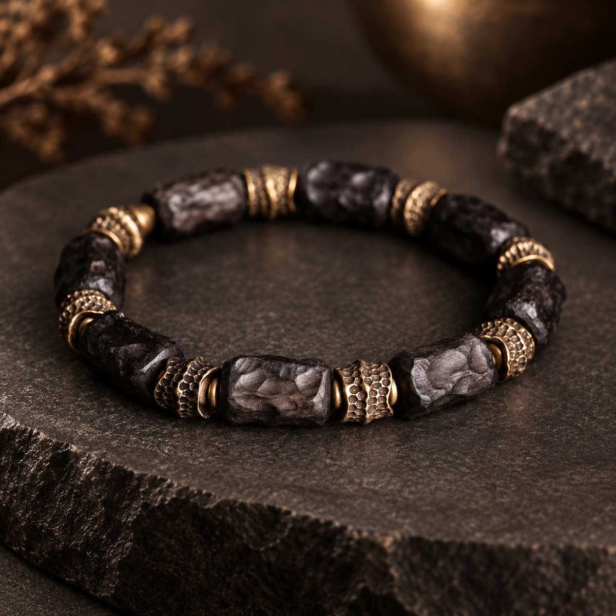 Noir Stone & Copper Bracelet