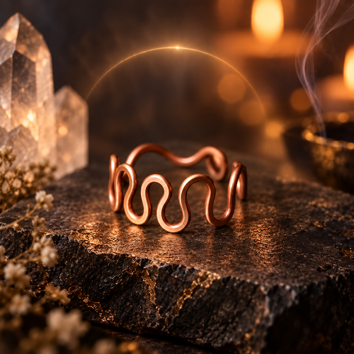 Flow Copper Wave Ring