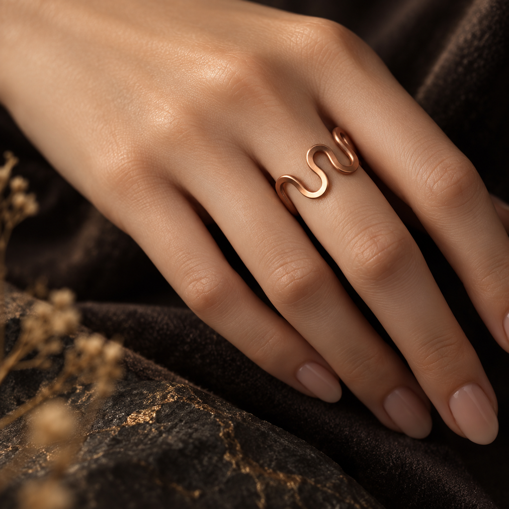 Flow Copper Wave Ring