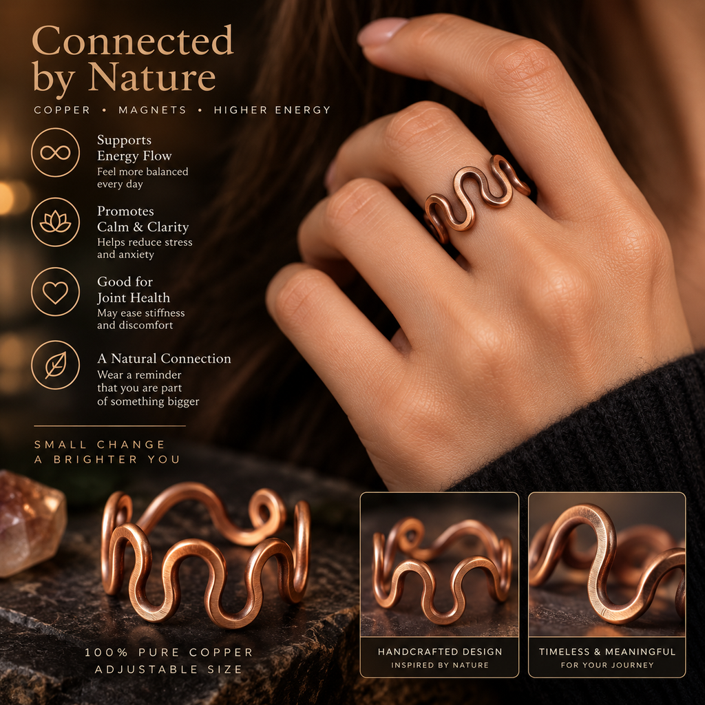 Flow Copper Wave Ring